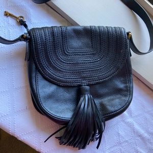 Fossil Black Leather Crossbody